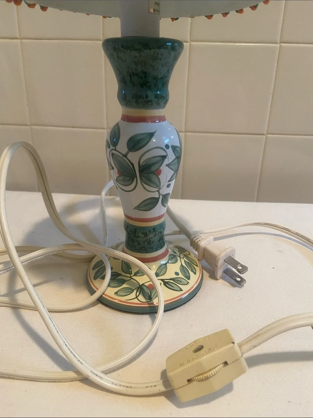 🩷 Vintage Pfaltzgraff Floral Ceramic Table Lamp
